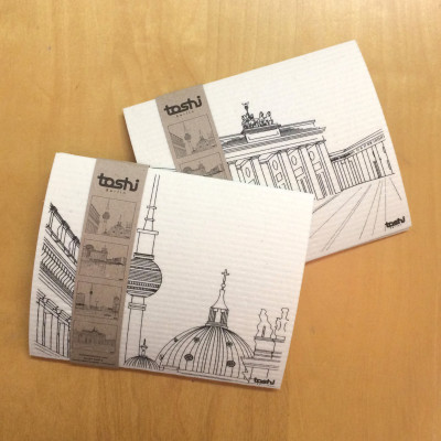 Furbi set of 4 sponge cloths: "Berlin 2"