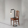 TAISEKI table lamp in black with a long textile cable