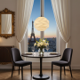 TAISEKI pendant lamp in black with Lumikino lampshade in the suite of a Parisian grand hotel