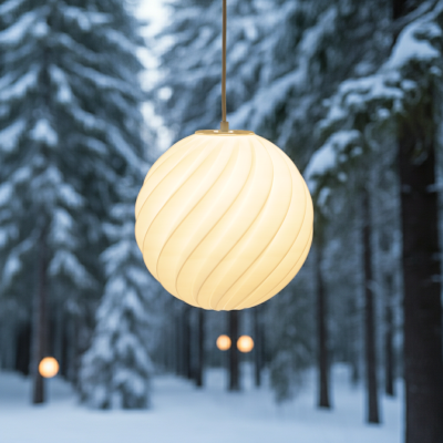 Zukr pendant lamp and romantic winter landscape in the background